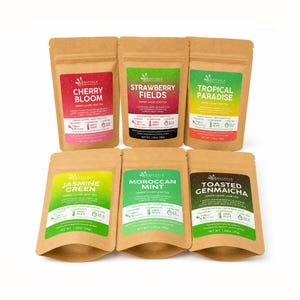 Kit Degustação de Chá Verde a Granel, Pacote Variado, Presente Ideal para Amantes de Chá