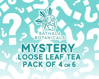 Mystery Loose Leaf Tea Sampler Pack from Bathala Botanicals - Choose Any 4 or 6 - Tea Sample Pack - Tea Gift Set - Tea Mystery Package Set