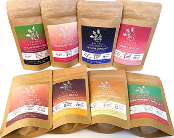 Loose Leaf Fruity Tea Collection Sampler Pack Bathala Botanicals - Choose Any 4 or All 8 - Tea Variety Pack - Tea Sample Pack - Tea Gift Set