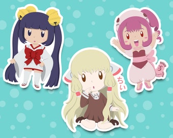 Chobits Chibi Anime Stickers - Chii, Sumomo and Kotoko | High Quality | Water Resistant Sticker - Laptop Hydroflask Water Bottle Journals