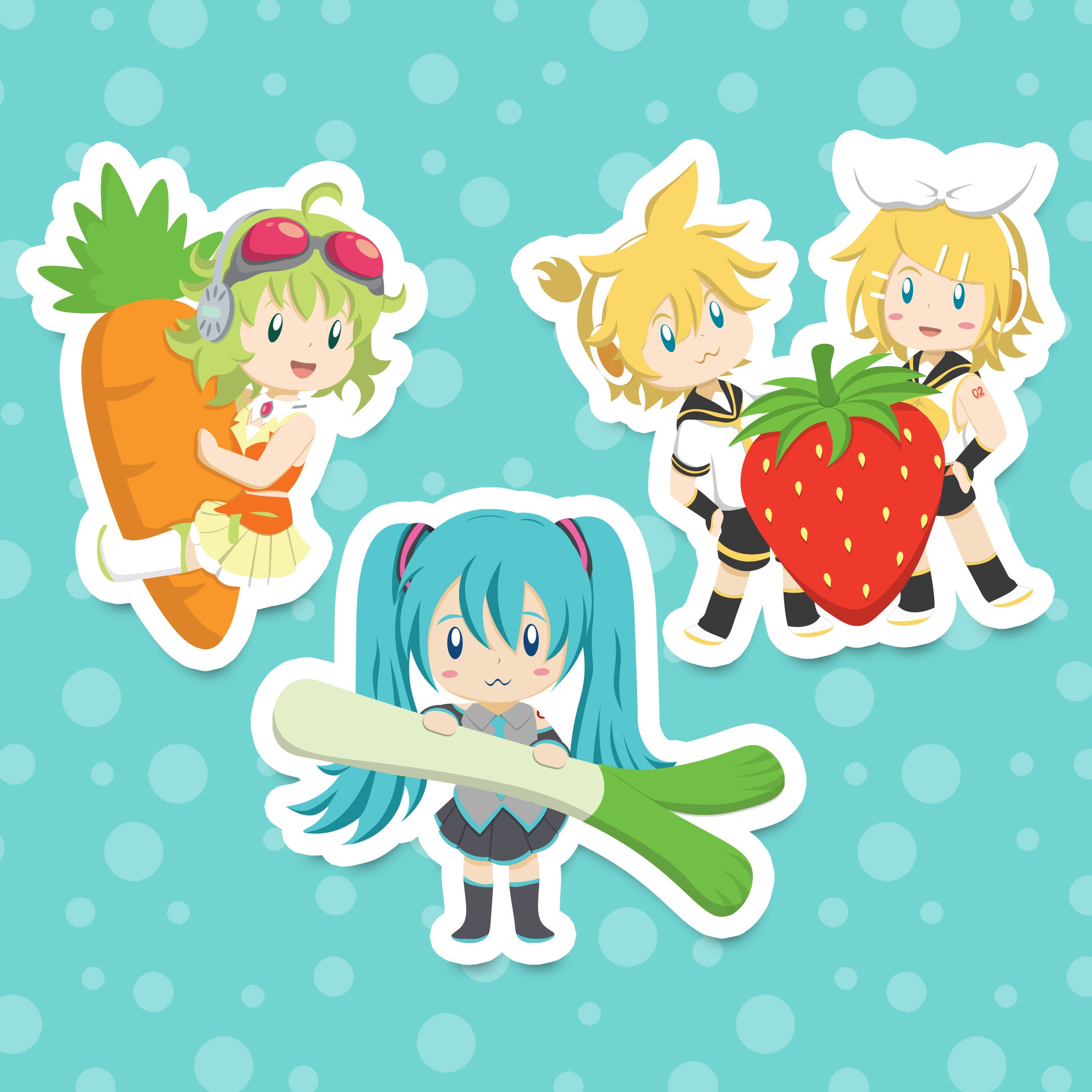 Hatsune Miku Holographic and Vinyl Chibi Stickers snow Miku, Sakura Miku,  and More Kawaii Vocaloid Weatherproof Laminated Stickers 