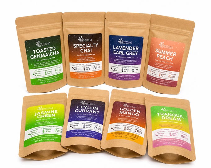 Flavorful Tea Flight Loose Leaf Sampler, Fan Favorites Variety Pack, Gift for Tea Lovers