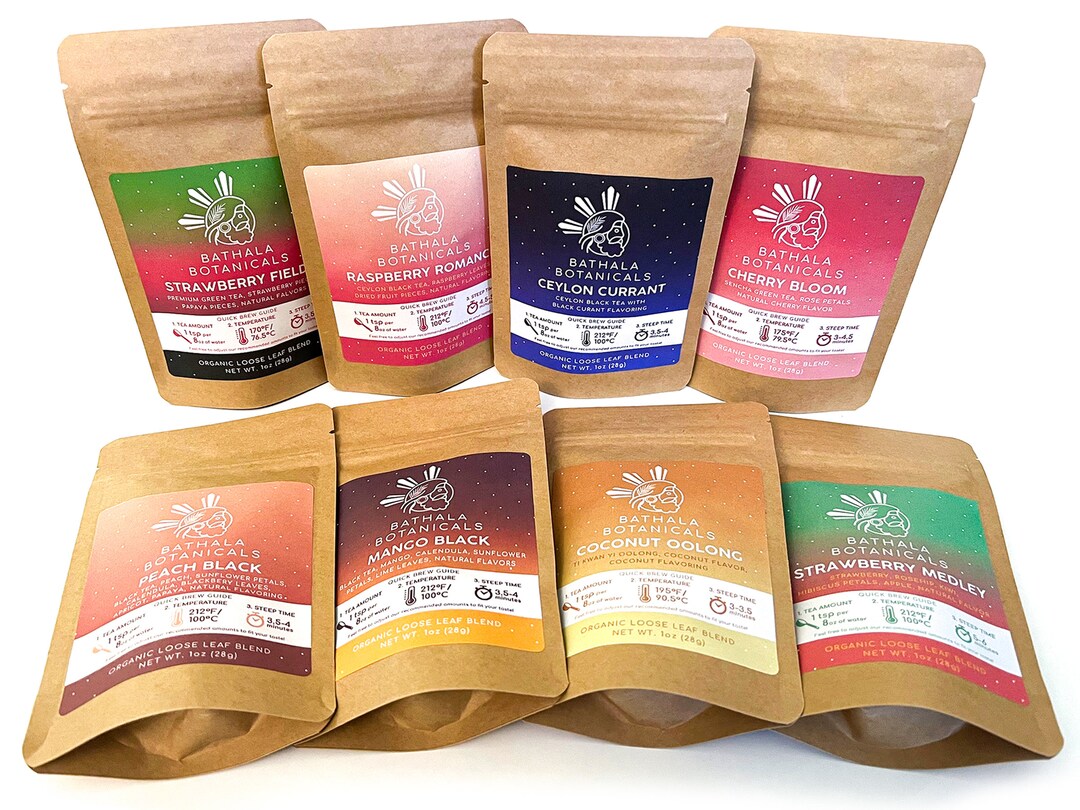 Loose Leaf Fruity Tea Collection Sampler Pack Bathala Botanicals Choose