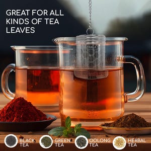 Bathala Botanicals Tea Strainer: Stainless Steel Loose Leaf Infuser with Drip Plate image 3