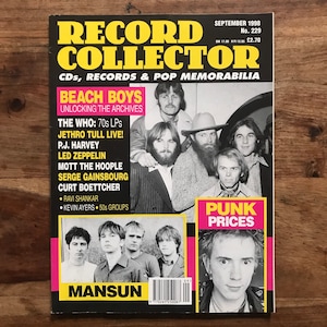 Vintage record collector magazine Sept 1998 - Beach Boys, PJ Harvey, Serge Gainsbourg, Mansun, Jethro Tull, Mott the Hoople