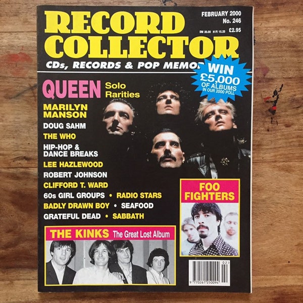 Vintage record collector magazine Feb 2000 - Queen, Marilyn Manson, Foo Fighters, The Kinks, Badly Drawn Boy, Lee Hazlewood