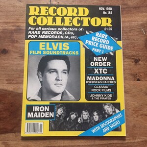 Vintage record collector magazine Nov 1990 - Elvis film soundtracks, Madonna, XTC, New Order, Iron Maiden