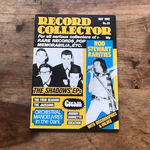 Vintage record collector magazine May 1982 - Rob Stewart rarities, The Shadows, Cream, the Jackson’s, the four seasons