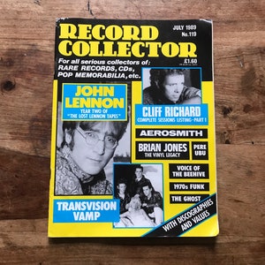 Vintage record magazine July 1989 - Transvision Amp, Aerosmith, John Lennon,  The New York Dolls, Cliff Richard