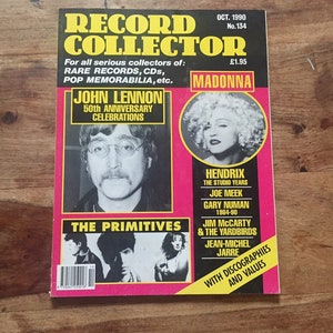 Vintage record collector magazine Oct 1990 - The Primitives, Gary Numan, Madonna, Jean Michel Jarre, John Lennon, Steve Miller