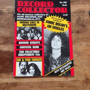 Vintage record collector magazine Dec 1984 - Marc Bolan, Frankie goes to Hollywood, Ike & Tina Turner, Grateful Dead