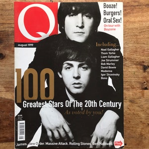 Vintage Q Music Magazine Aug 1999 issue 155 - Noel Gallagher, Thom Yorke, Liam Gallagher, David Bowie, Bono, Boyzone