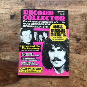 Vintage record collector magazine April 1982 - George Harrison’s solo rarities, Human League, deep purple, Lonnie Donegan, Dave Berry