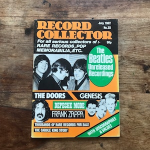 Vintage record collector magazine July 1982 - Frank Zappa, The doors, Genesis, depeche mode, the Beatles unreleased recordings