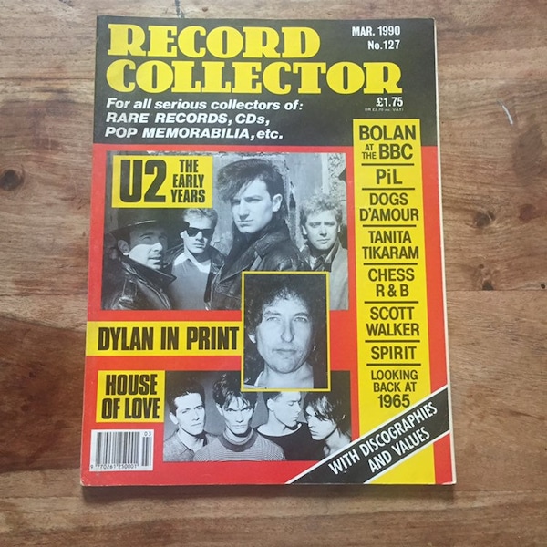 Vintage record collector magazine March 1990 - U2 early years, Bob Dylan, House of Love, Tanita Tikaram, Scott Walker, Marc Bolan