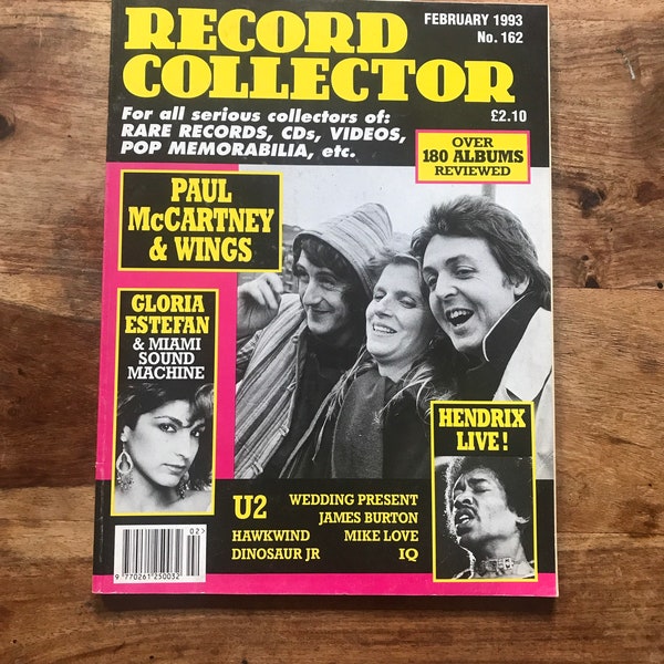 Vintage record collector magazine Feb 1993 - Hawkwind, Hendrix, Gloria Estefan, Wedding Present, Dinosaur Jr, Wings, McCartney