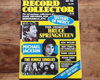 Samlartidning för vintageskivor november 1987 - Sisters of mercy, Bruce Springsteen, Michael Jackson, The Kinks, Thin Lizzy