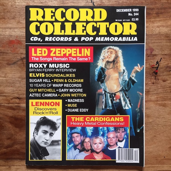 Vintage record collector magazine Dec 1999 - The Cardigans, Roxy Music, Bryan Ferry, Led Zeppelin, Sugar Hill, Duane Eddy, Warp Records