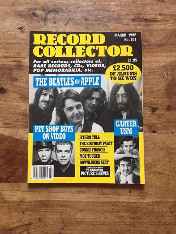 Vintage Record Collector Magazine March 1992 Carter the Unstoppable Sex  Machine, Pet Shop Boys, the Beatles, Apple Records, Jethro Tull 