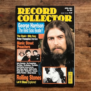 Revista de colecionadores de discos antigos, abril de 2001 - George Harrison, Manic Street Preachers, The Clash, Rolling Stones, Billy Fury, Ozrics