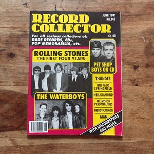 Vintage record collector magazine June 1991 - The Rolling Stones, The Waterboys, Neil Diamond, Pet Shop Boys, Thunder