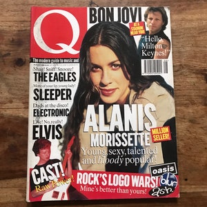 Vintage Q Music Magazine Aug 1996 issue 119 - Bon Jovi, The Eagles, Sleeper, Alanis Morissette, Oasis, Blur, Ash