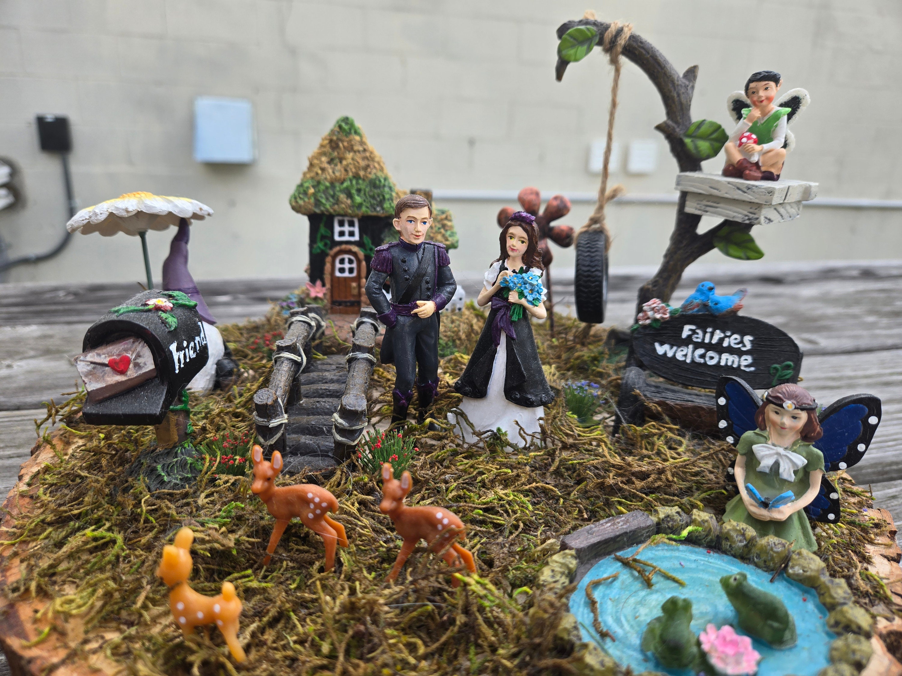 Hand Painted Gothic Fairy Garden - Etsy