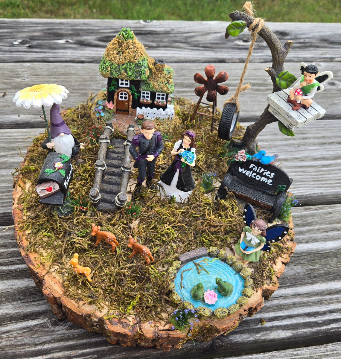 Hand Painted Gothic Fairy Garden - Etsy