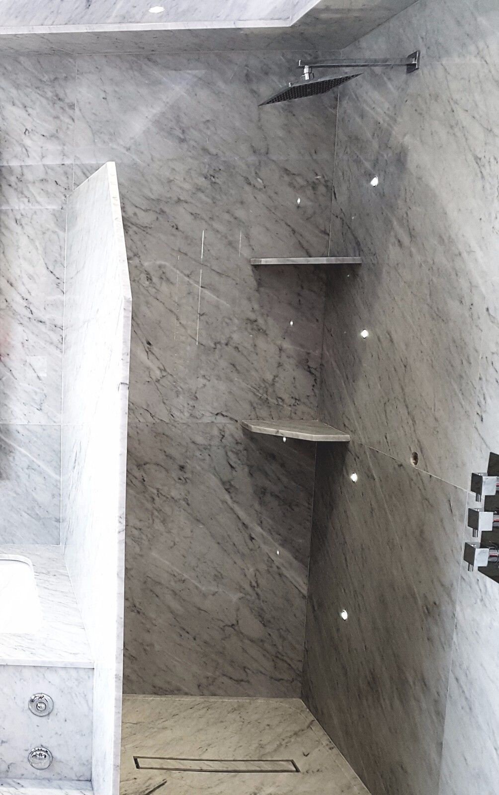 Crema Marfil Bathroom/Shower Corner Shelves Etsy