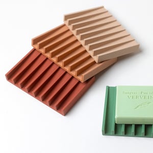Eco friendly Soap dish - 3d printed with Wood dust and Corn starch - Bathroom - Drainage grooves - Without plastic and natural