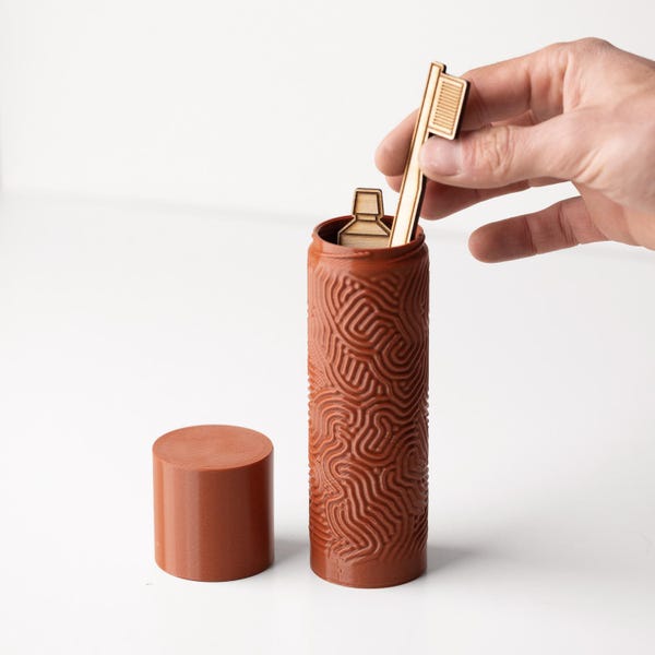 Estuche de viaje para cepillo de dientes - 100% vegetal - Hecho en Francia - Estuche para lápices/bolígrafos