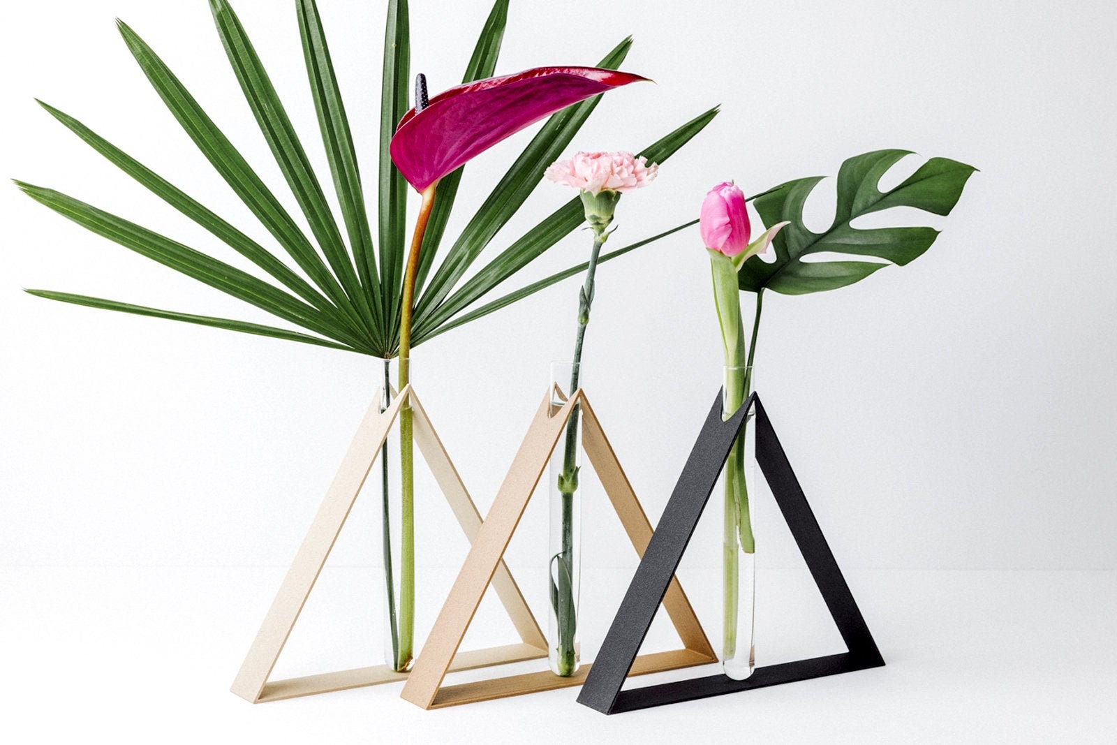 Vase Soliflore Triangle - Décoration Originale et Design Impression 3D Éco-Responsable en Maïs Copea