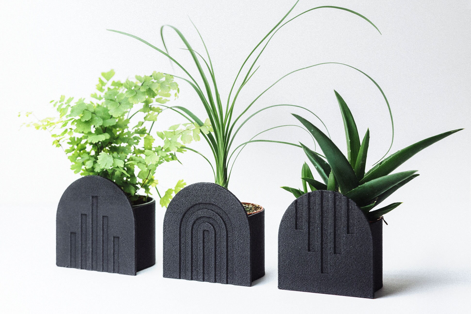 Set de 3 Caches Pots Scandinaves Minimalistes Pour Cactus et Succulent - Ribon Ebene Ecoresponsable 