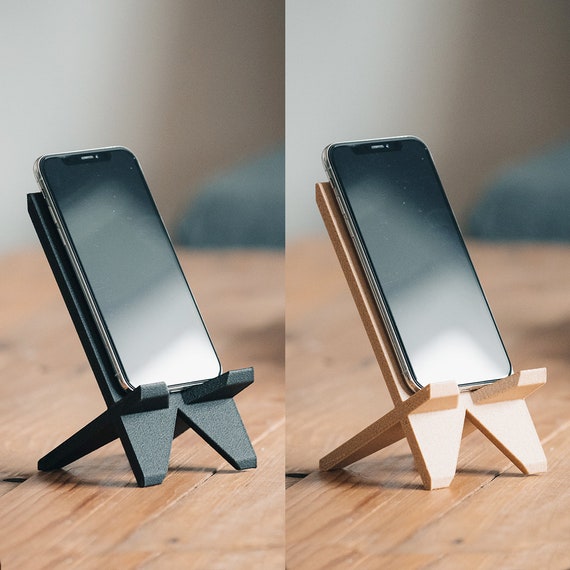 Support Telephone Impression 3D en Bois et maïs Eco-responsable stand Porte  iPhone minimaliste Idée cadeau décoration bureau Artisanal -  France