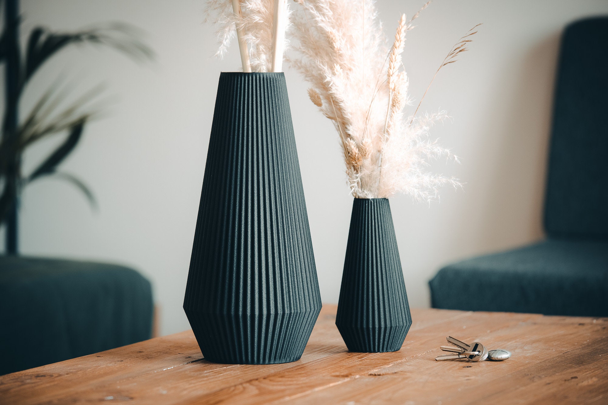 Vase Pour Fleurs Séchées - Décoration Moderne Maison Idée Cadeau Pampa Couleur Crème Impression 3D É