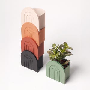 Cache pot imprimé en 3D éco-responsable - Arc en ciel - à base de bois - idée cadeau - plantes et cactus