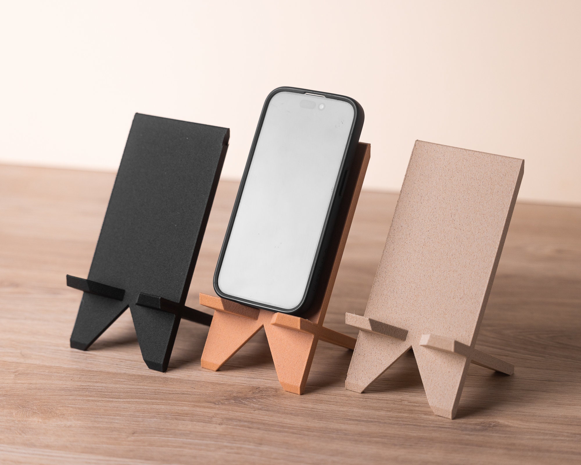 Support Telephone Impression 3D en Bois et maïs Eco-responsable stand Porte  iPhone minimaliste Idée cadeau décoration bureau Artisanal -  France