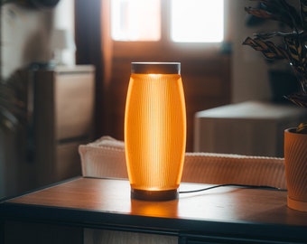 Modern and warm LED lamp - 3D printed Light - Made in France - from recycled bottles and corn starch