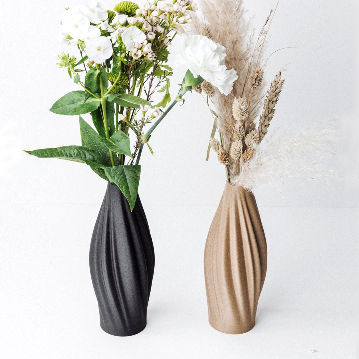 Vase Étanche Twist - Décoration Originale et Design Impression 3D Éco-Responsable en Maïs Copeaux de