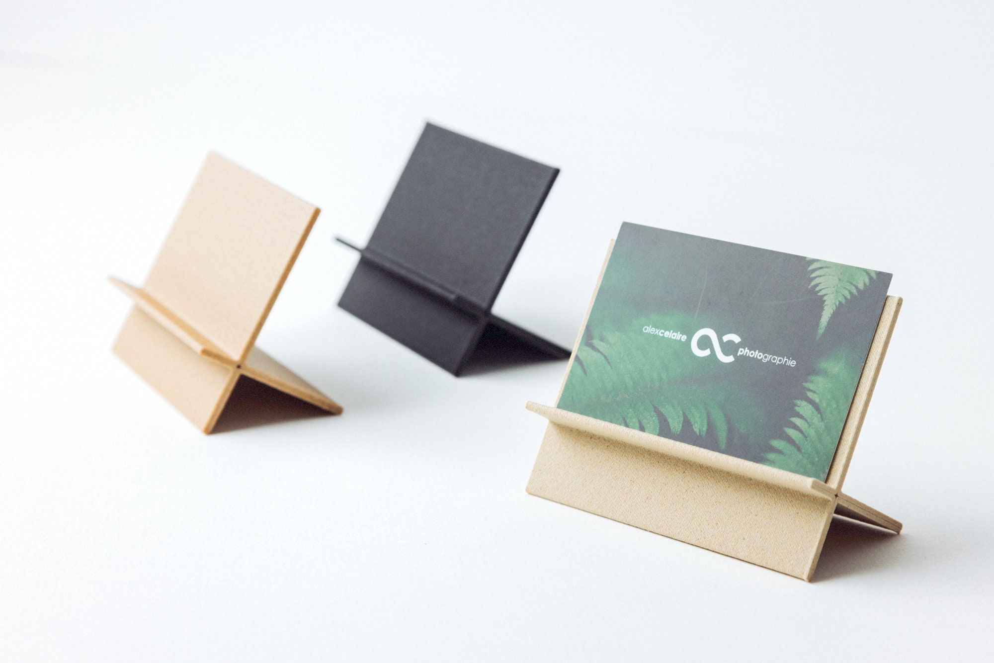 Porte Carte de Visite - Impression 3D à Base Bois Organisation et Presentation Bureau, Idée Cadeau D