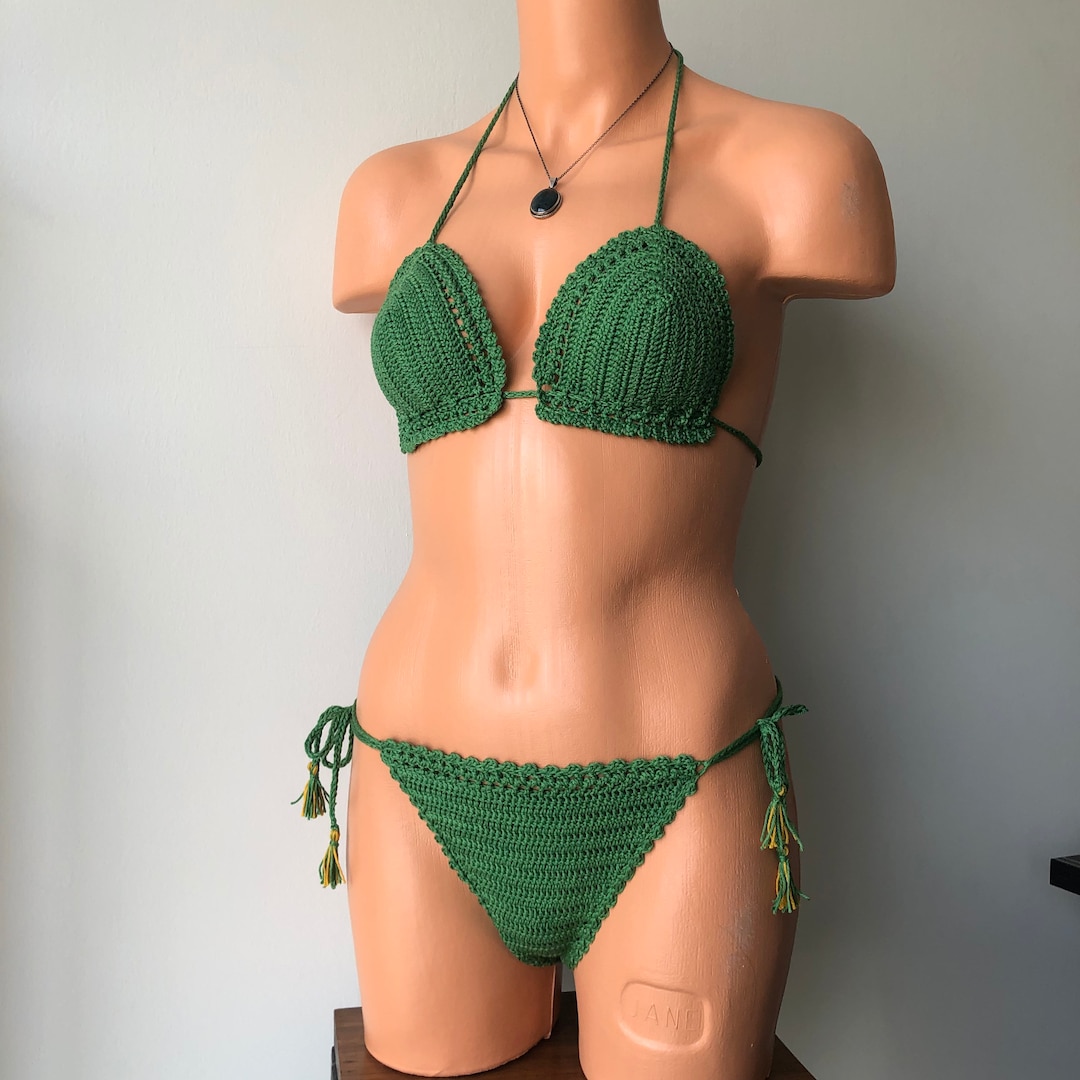 Neon Green with Crochet On The Edge Bikini