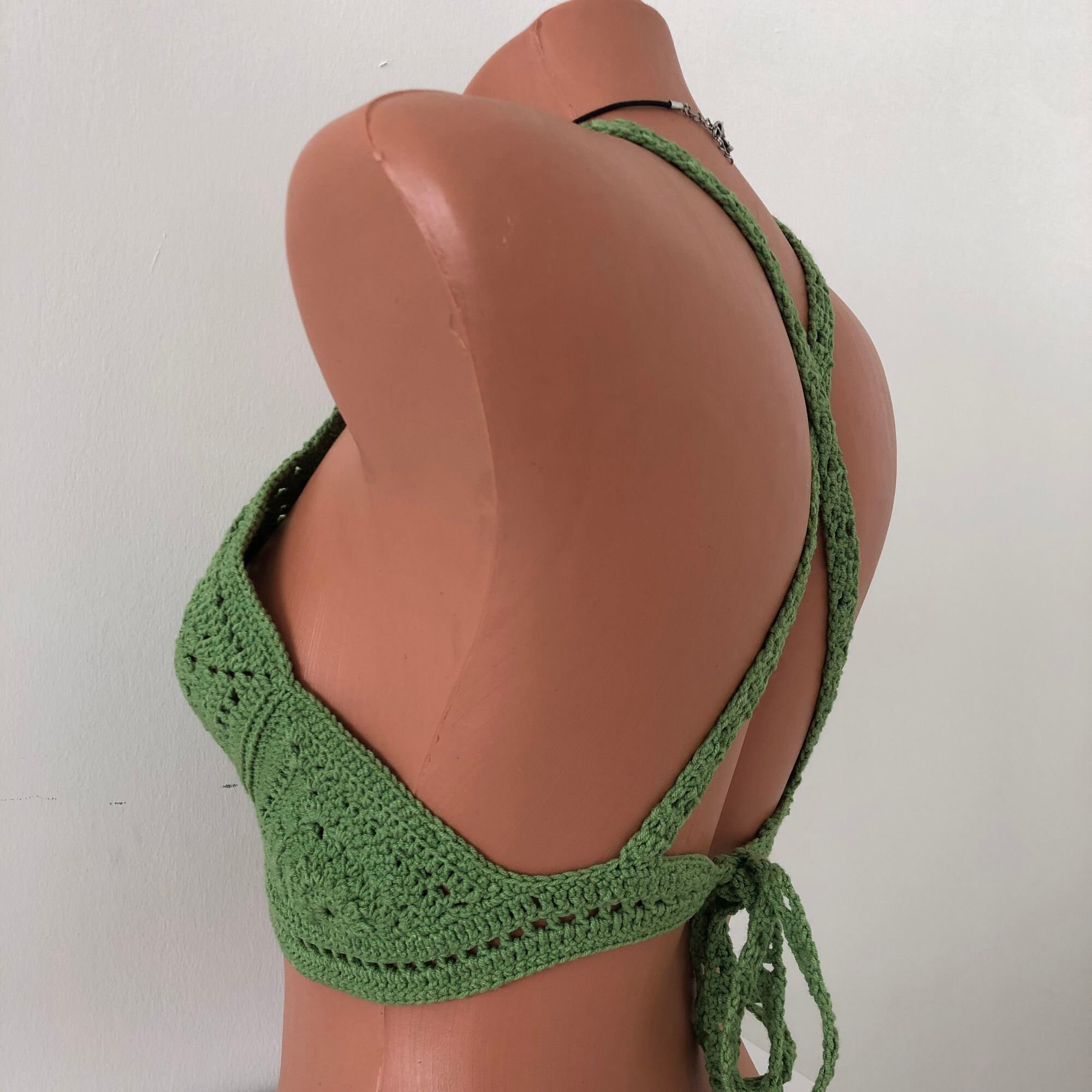 Crochet Top Crochet Green Top Crochet Crop Top Summer Crop Etsy