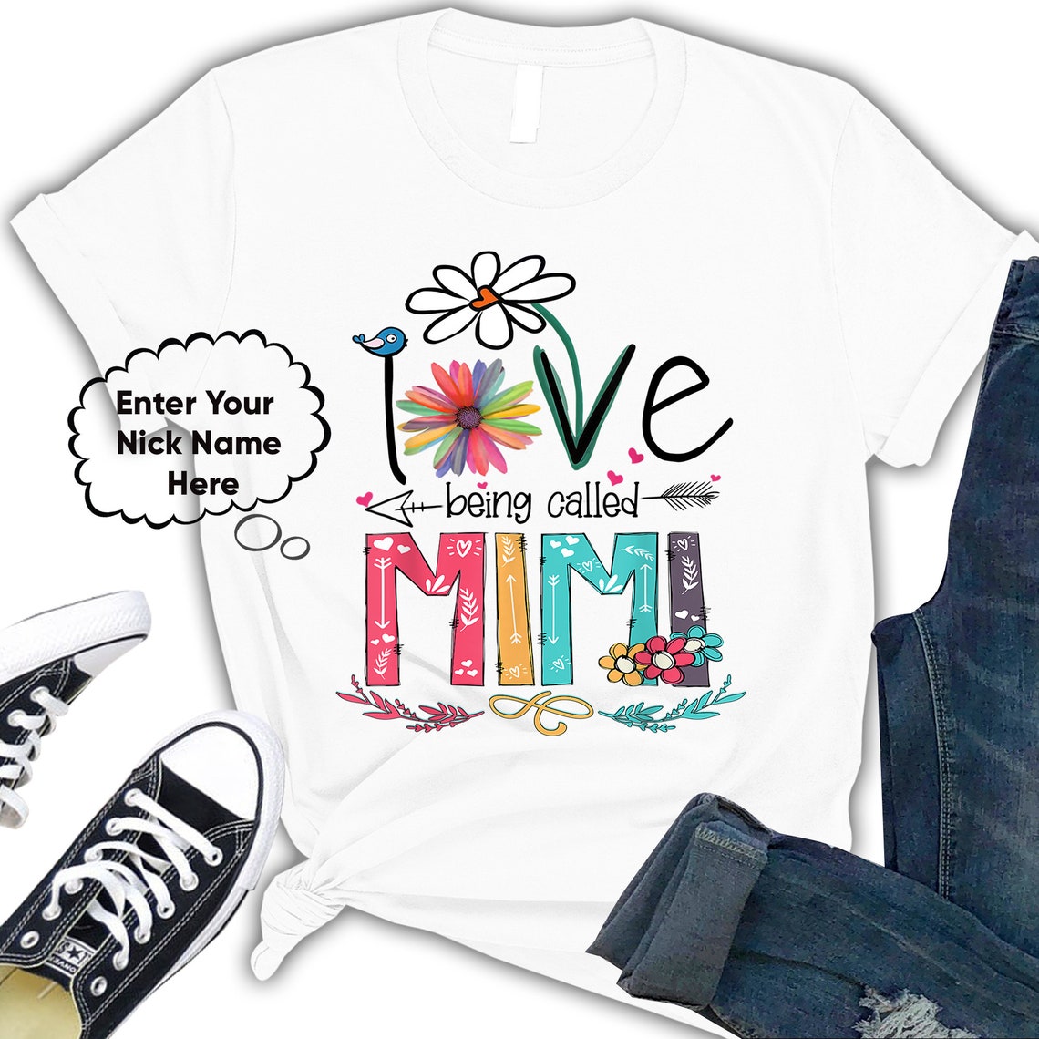 Download I Love Being Called Mimi Nana Meme Sunflower Shirt T-Shirt ...