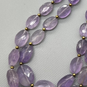8" streng natuurlijke pulpa amethist facetkralen ovale kralen handgemaakte edelsteen sieraden ambachten
