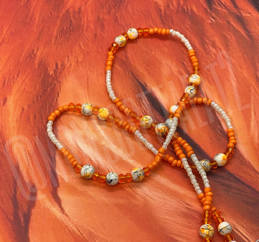 Splash of Orange Waist Beads Etsy