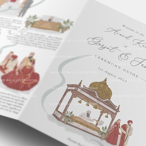 Sikh Hochzeitszeremonie-Führer MUSTER | Anand Karaj | Hochzeitsprogramm | Bestellservice | Gedruckt | Illustriert