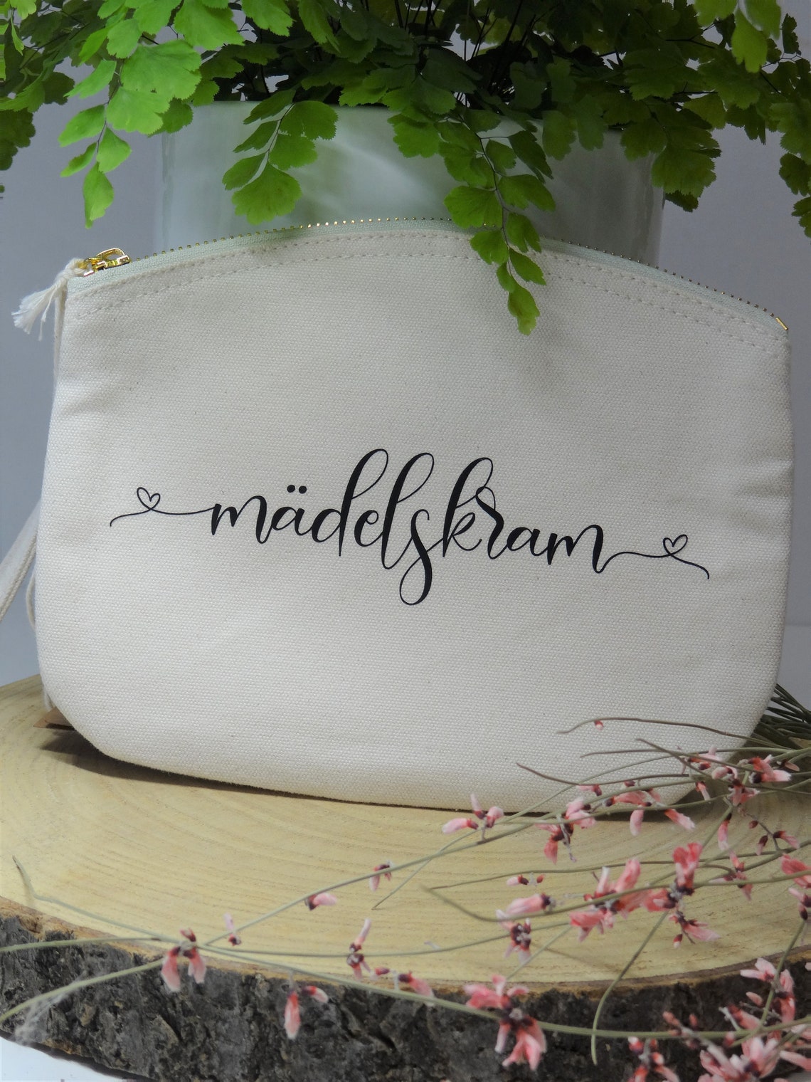 KOSMETIKTASCHE mit Spruch Mädelskram / Organizer / Etsy