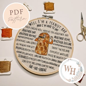 Dean Pelton payday apology rap Embroidery Pattern • Digital PDF instant download • Greendale Community TV show • Funny quotes song lyrics
