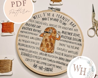 Dean Pelton payday apology rap Embroidery Pattern • Digital PDF instant download • Greendale Community TV show • Funny quotes song lyrics