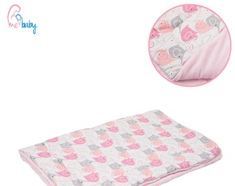 New Little Pink Flowers on White Blanket Set 75x100 Warm Filled Baby Blanket with Flowers Bedding Set Girls Blanket Set